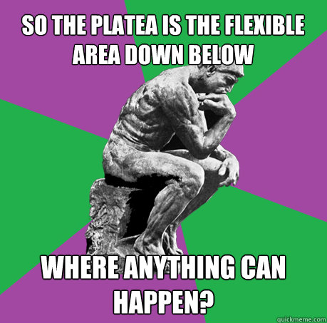So the platea is the flexible area down below  where anything can happen?    The Thinker