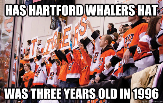 Has Hartford Whalers hat  was three years old in 1996 - Has Hartford Whalers hat  was three years old in 1996  RIT Corner Crew
