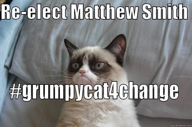 RE-ELECT MATTHEW SMITH  #GRUMPYCAT4CHANGE Grumpy Cat
