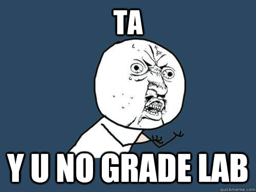 TA y u no grade lab  Y U No
