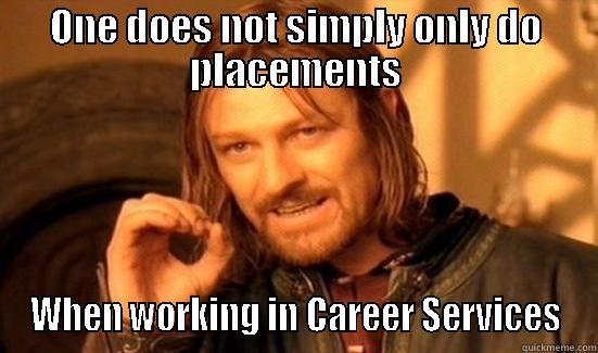ONE DOES NOT SIMPLY ONLY DO PLACEMENTS WHEN WORKING IN CAREER SERVICES Boromir