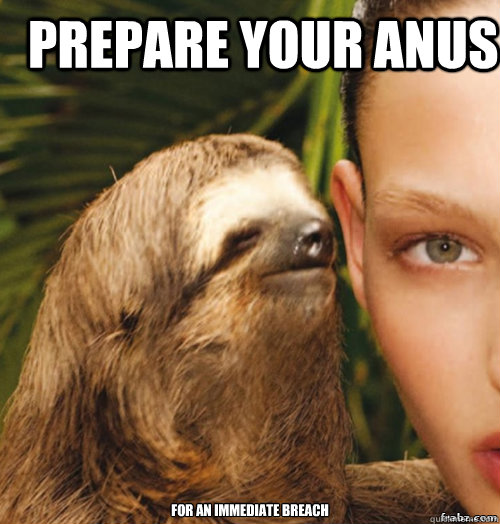 Prepare your anus For an immediate breach  rape sloth