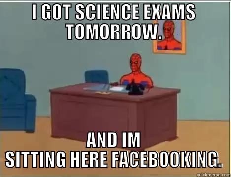 I GOT SCIENCE EXAMS TOMORROW. AND IM SITTING HERE FACEBOOKING. Spiderman Desk