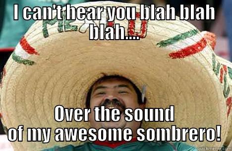 I CAN'T HEAR YOU BLAH BLAH BLAH.... OVER THE SOUND OF MY AWESOME SOMBRERO! Merry mexican