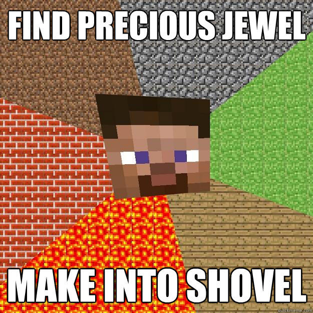 Find precious jewel Make into shovel - Find precious jewel Make into shovel  Minecraft