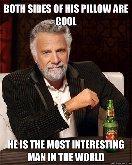 Both Sides Of His Pillow Are cool HE IS THE MOST INTERESTING MAN IN THE WORLD   