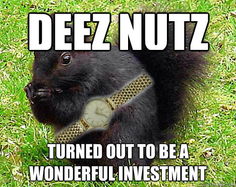 deez nutz turned out to be a wonderful investment - deez nutz turned out to be a wonderful investment  Successful black squirrel