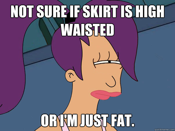 Not sure if skirt is high waisted or I'm just fat.  Leela Futurama