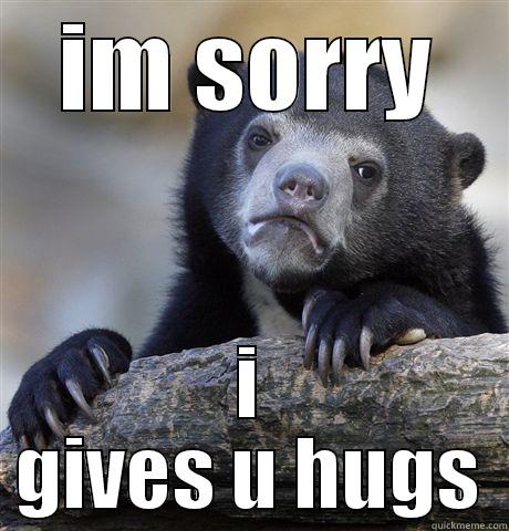 IM SORRY I GIVES U HUGS Confession Bear
