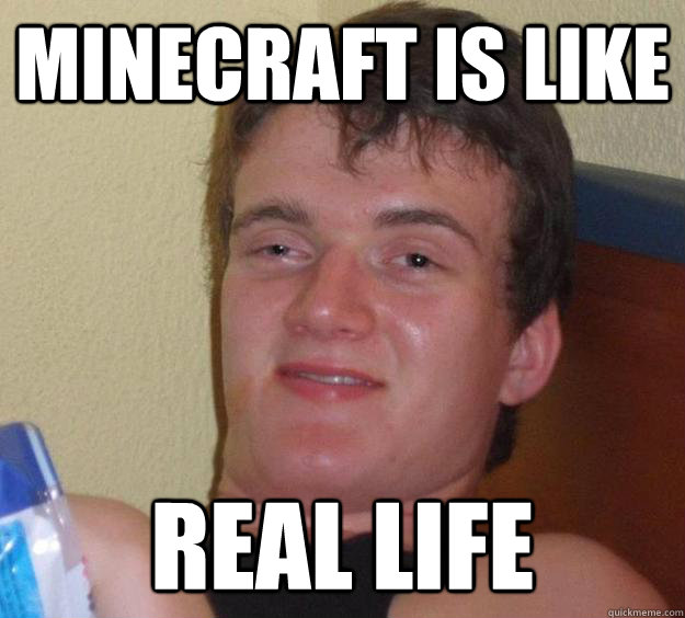 MineCraft is like real life  10 Guy