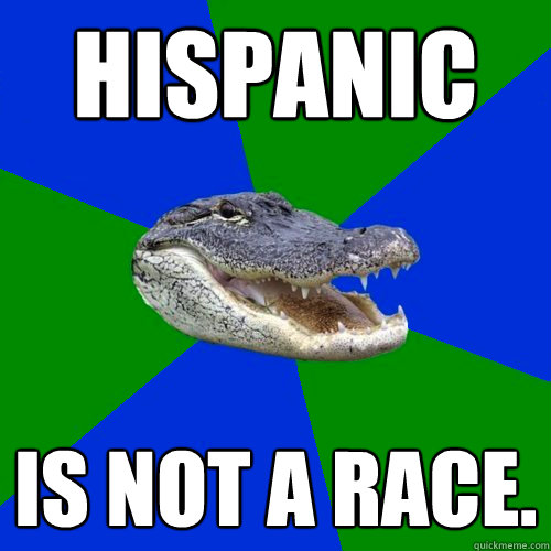 Hispanic is not a race.  Geography Alligator
