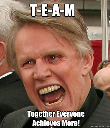 T-E-A-M Together Everyone Achieves More!  - T-E-A-M Together Everyone Achieves More!   Gary Busey