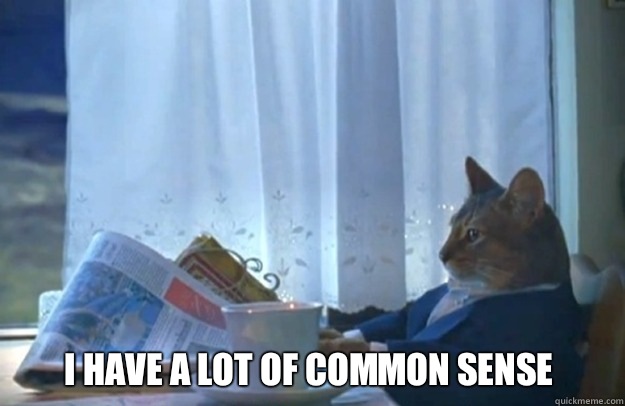 I have a lot of common sense  Sophisticated Cat