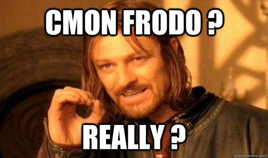 cmon frodo ?  really ?  Boromir