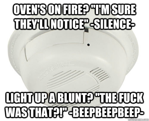 oven's on fire? 