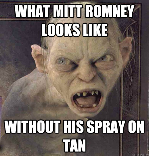 What Mitt Romney Looks like  without his spray on tan  
