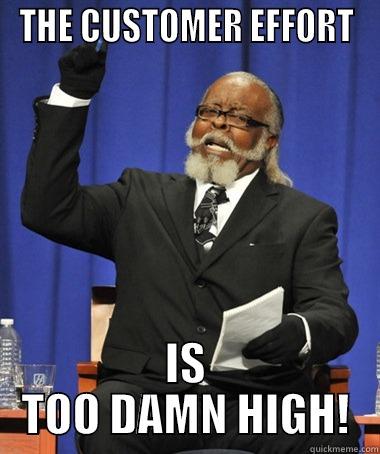 THE CUSTOMER EFFORT IS TOO DAMN HIGH! The Rent Is Too Damn High