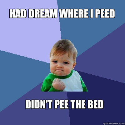 Had dream where i peed Didn't pee the bed  Success Kid