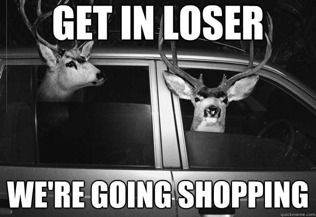 Get in loser we're going shopping - Get in loser we're going shopping  Mean deer