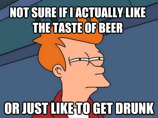 Not sure if i actually like the taste of beer Or just like to get drunk  Futurama Fry