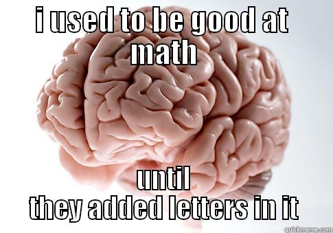 I USED TO BE GOOD AT  MATH UNTIL THEY ADDED LETTERS IN IT Scumbag Brain