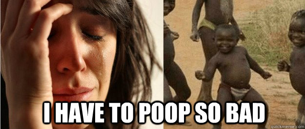 I have to poop so bad - I have to poop so bad  First world problem third world success