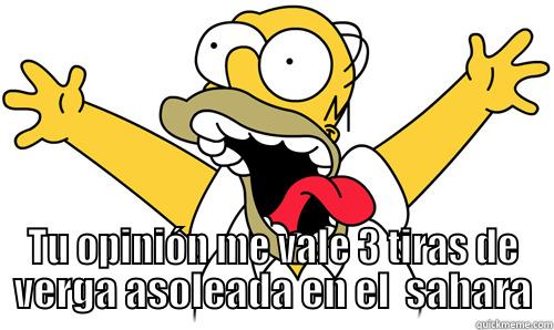 Homero monda -  TU OPINIÓN ME VALE 3 TIRAS DE VERGA ASOLEADA EN EL  SAHARA Misc