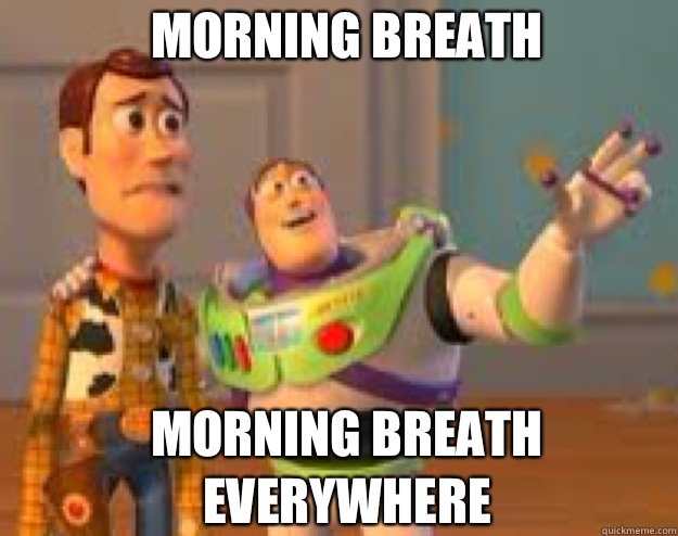 Morning breath Morning breath everywhere  Woody and Buzz everywhere