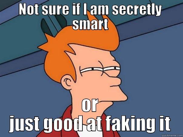 NOT SURE IF I AM SECRETLY SMART OR JUST GOOD AT FAKING IT Futurama Fry