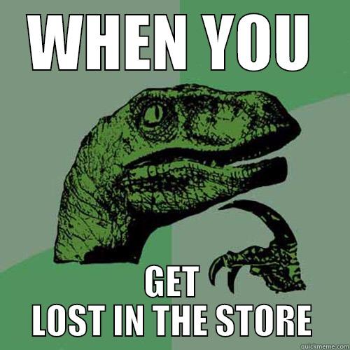 WHEN YOU GET LOST IN THE STORE Philosoraptor