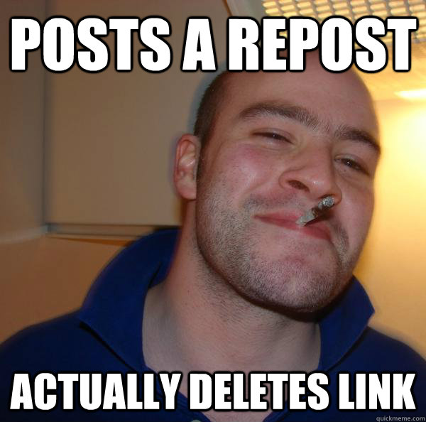 Posts a repost actually deletes link - Posts a repost actually deletes link  Misc