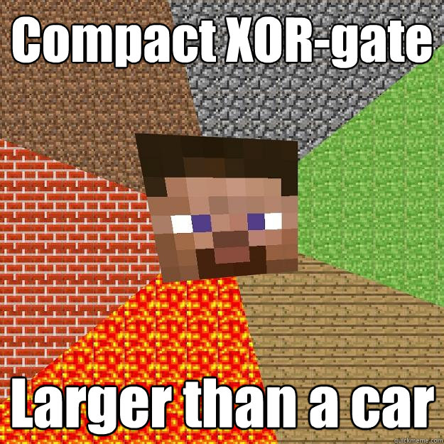 Compact XOR-gate Larger than a car - Compact XOR-gate Larger than a car  Minecraft