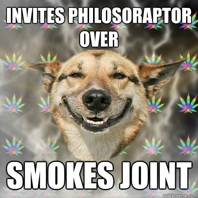 Invites Philosoraptor over  smokes joint  Stoner Dog