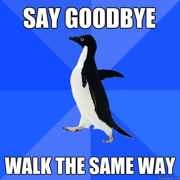 SAY GOODBYE WALK THE SAME WAY  Socially Awkward Penguin