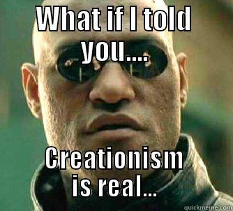 It is what it is - WHAT IF I TOLD YOU.... CREATIONISM IS REAL... Matrix Morpheus