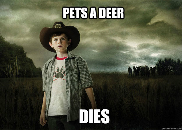 Pets a deer dies  Carl Grimes Walking Dead