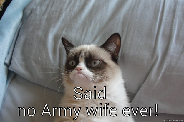  SAID NO ARMY WIFE EVER!  Grumpy Cat