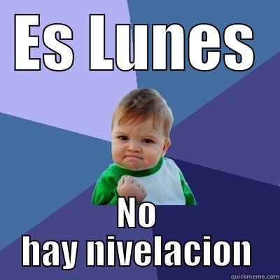 ES LUNES NO HAY NIVELACION Success Kid