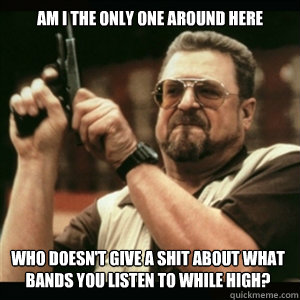 Am i the only one around here Who doesn't give a shit about what bands you listen to while high?  Am I The Only One Round Here