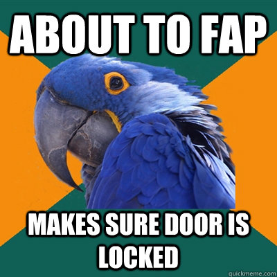 About to fap makes sure door is locked  Paranoid Parrot