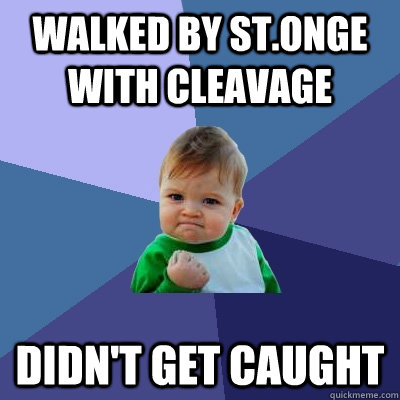 Walked by St.Onge with cleavage didn't get caught  Success Kid