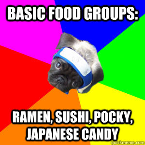 basic food groups: ramen, sushi, pocky, japanese candy - basic food groups: ramen, sushi, pocky, japanese candy  Weeaboo Dog