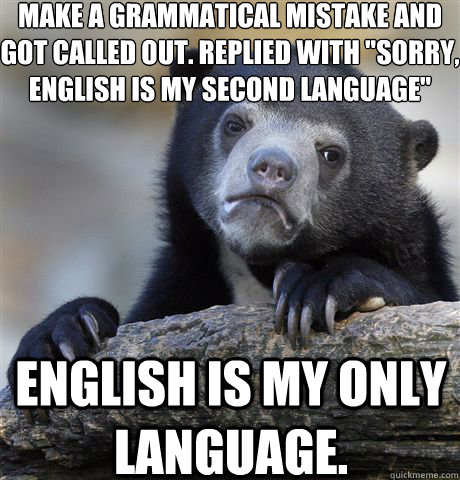 make a grammatical mistake and got called out. replied with 