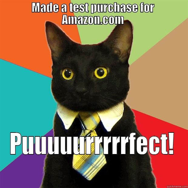 MADE A TEST PURCHASE FOR AMAZON.COM PUUUUURRRRRFECT! Business Cat