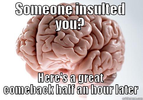 SOMEONE INSULTED YOU? HERE'S A GREAT COMEBACK HALF AN HOUR LATER Scumbag Brain