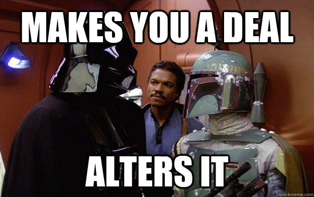 makes you a deal alters it - makes you a deal alters it  Misc