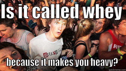 muscle clarence - IS IT CALLED WHEY  BECAUSE IT MAKES YOU HEAVY? Sudden Clarity Clarence