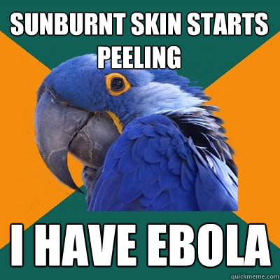 Sunburnt skin starts peeling I have Ebola  Paranoid Parrot