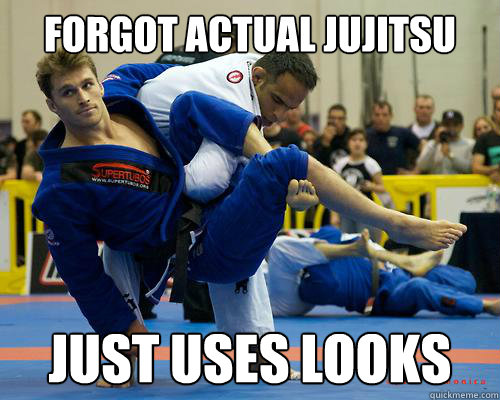 forgot actual jujitsu just uses looks  Ridiculously Photogenic Jiu Jitsu Guy