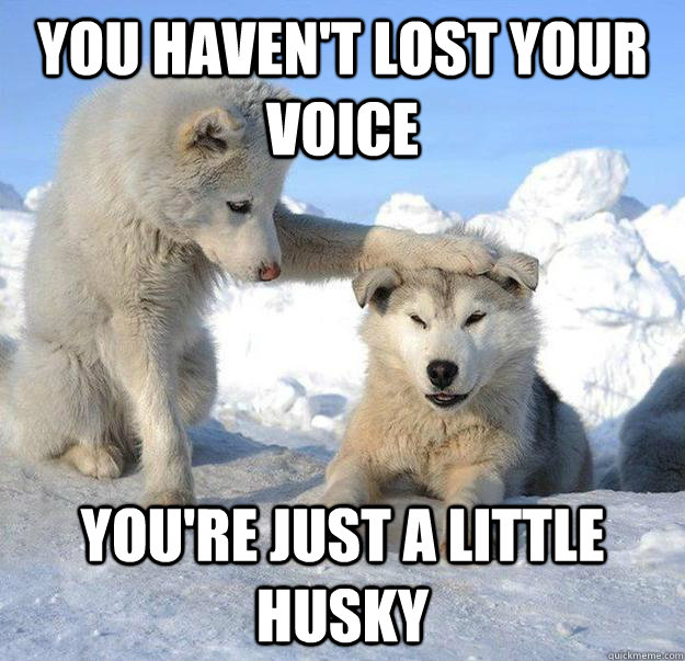 You haven't lost your voice You're just a little husky  Caring Husky